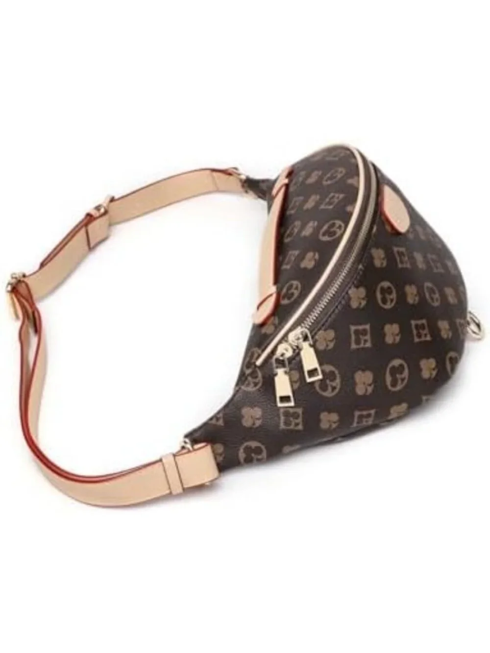 Vintage Monogram Fanny Pack | Convertible Crossbody Waist Bag for Travel & Daily